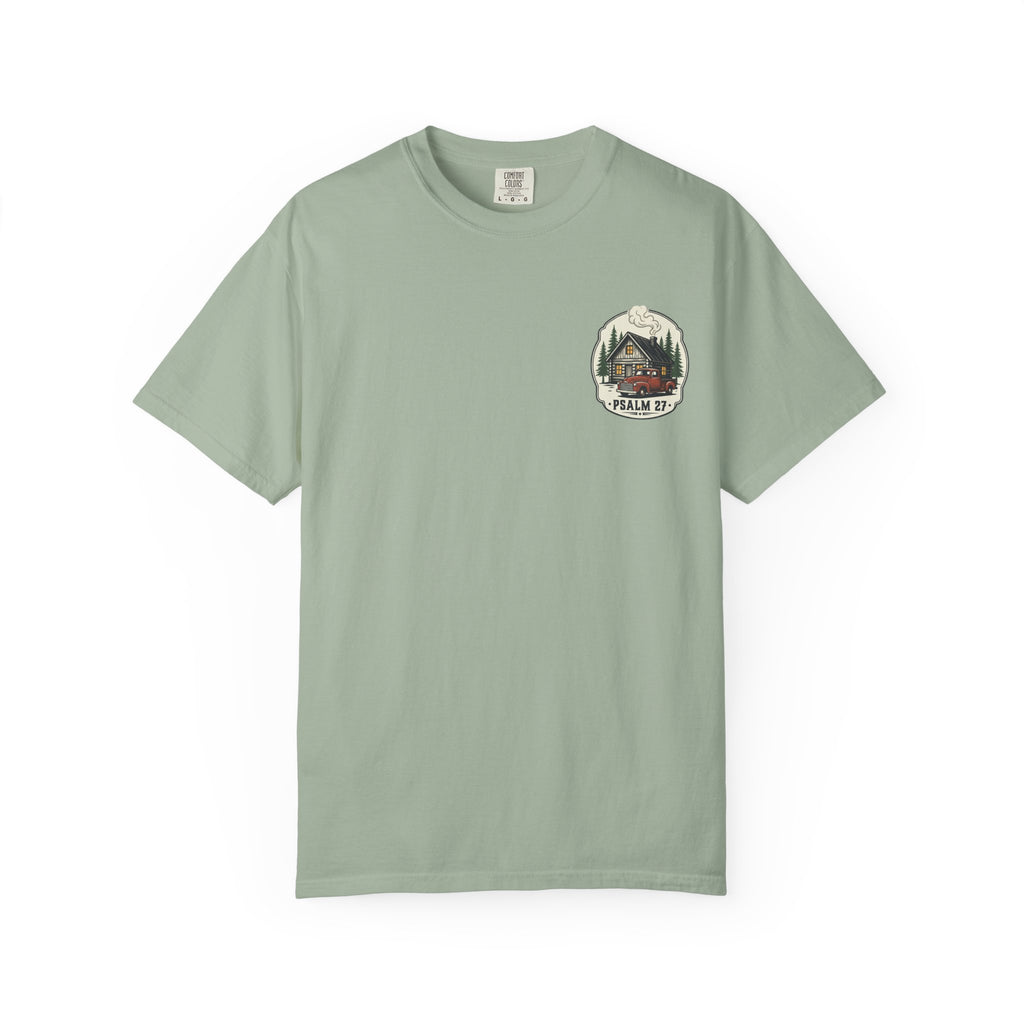 Psalm 27 Cabin and Truck Patch T-Shirt
