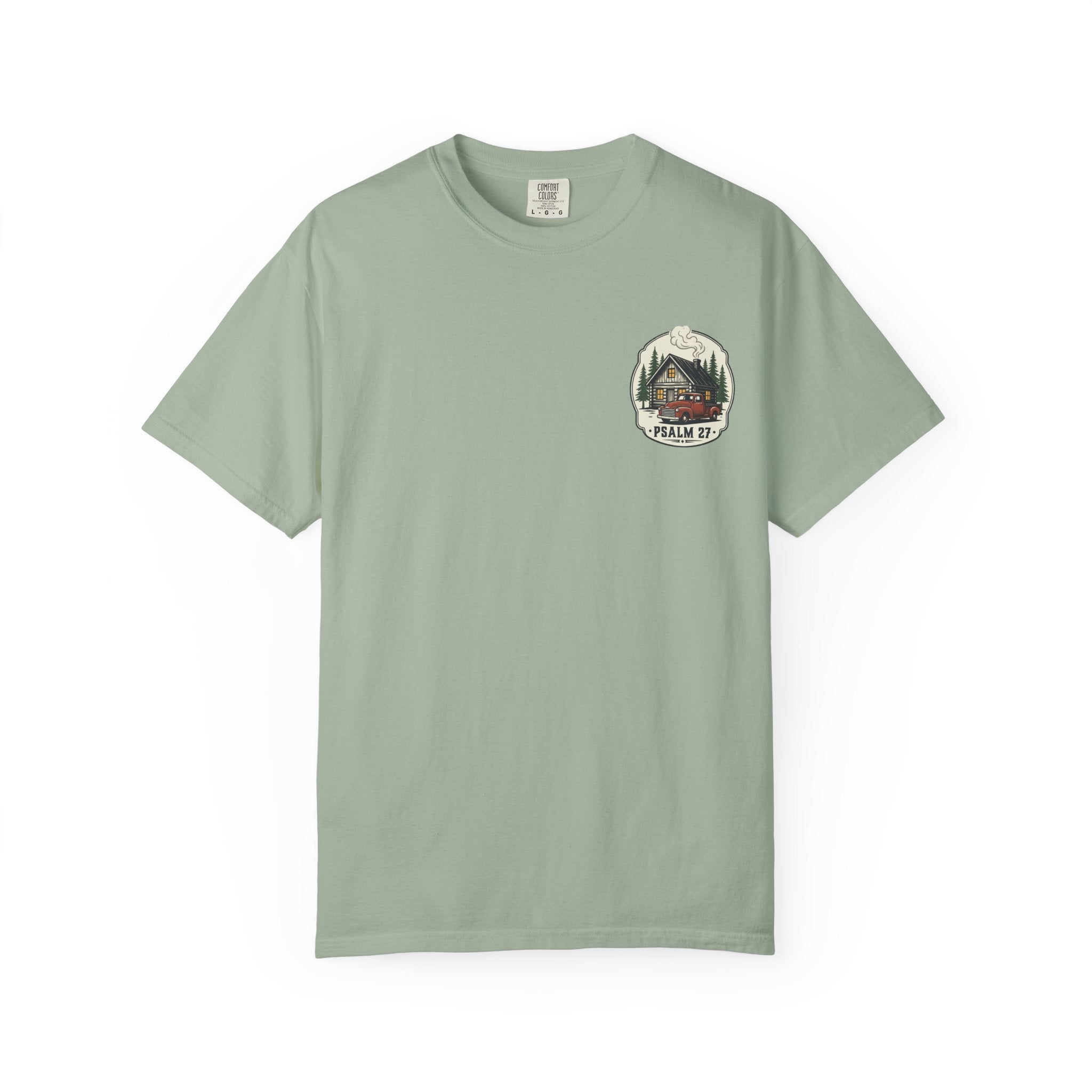 Psalm 27 Cabin and Truck Patch T-Shirt