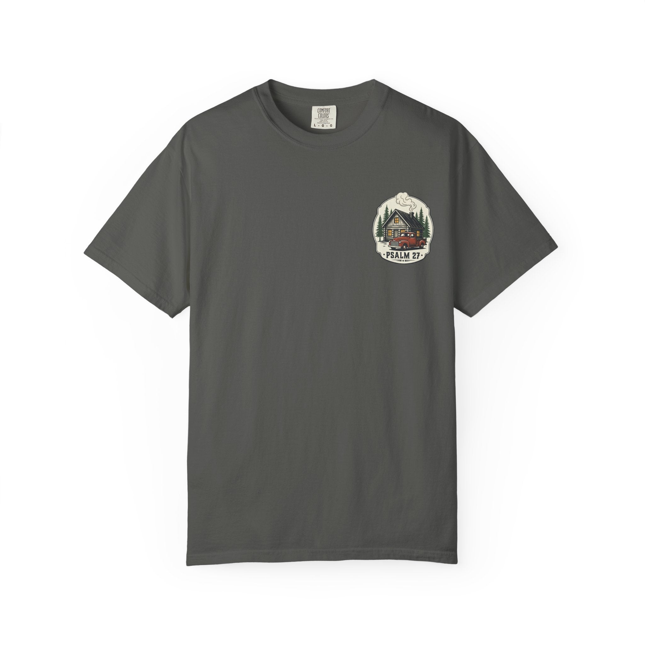 Psalm 27 Cabin and Truck Patch T-Shirt