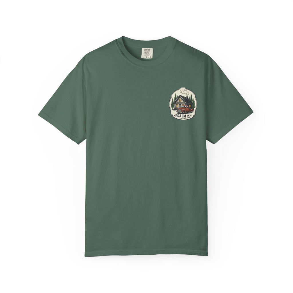 Psalm 27 Cabin and Truck Patch T-Shirt