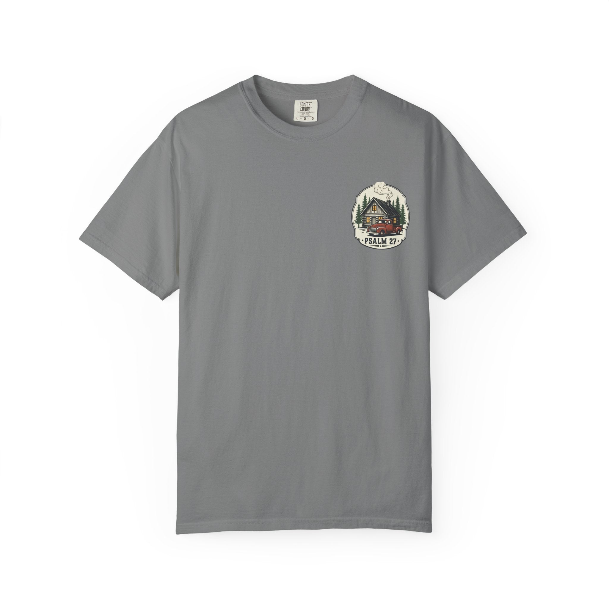 Psalm 27 Cabin and Truck Patch T-Shirt